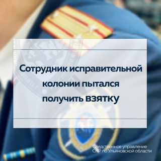 В Ульяновске сотрудник исправительной колонии пытался получить взятку