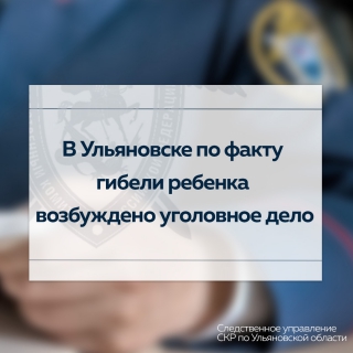 В Ульяновске по факту гибели ребенка возбуждено уголовное дело